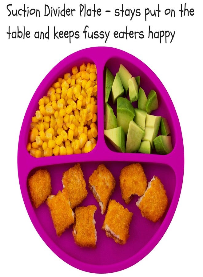 EVLA'S Baby Feeding Set, Baby Led Weaning Supplies, Adjustable Silicone Bibs, Divided Plate, Suction Bowl with Lid, Soft Spoons for Babies or Toddlers, Baby Registry must have! - Image 3